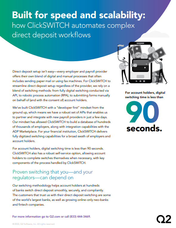 How ClickSWITCH automates complex direct deposit workflow