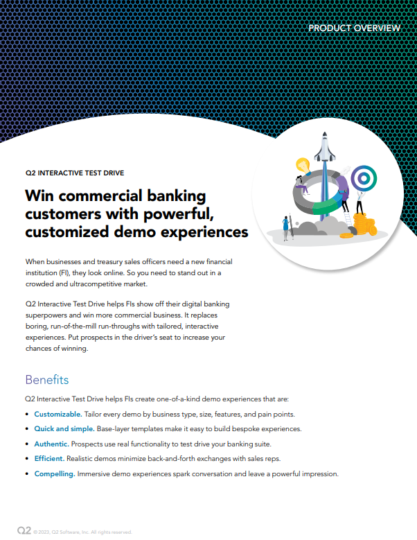 Win commercial banking  customers with powerful,  customized demo experiences
