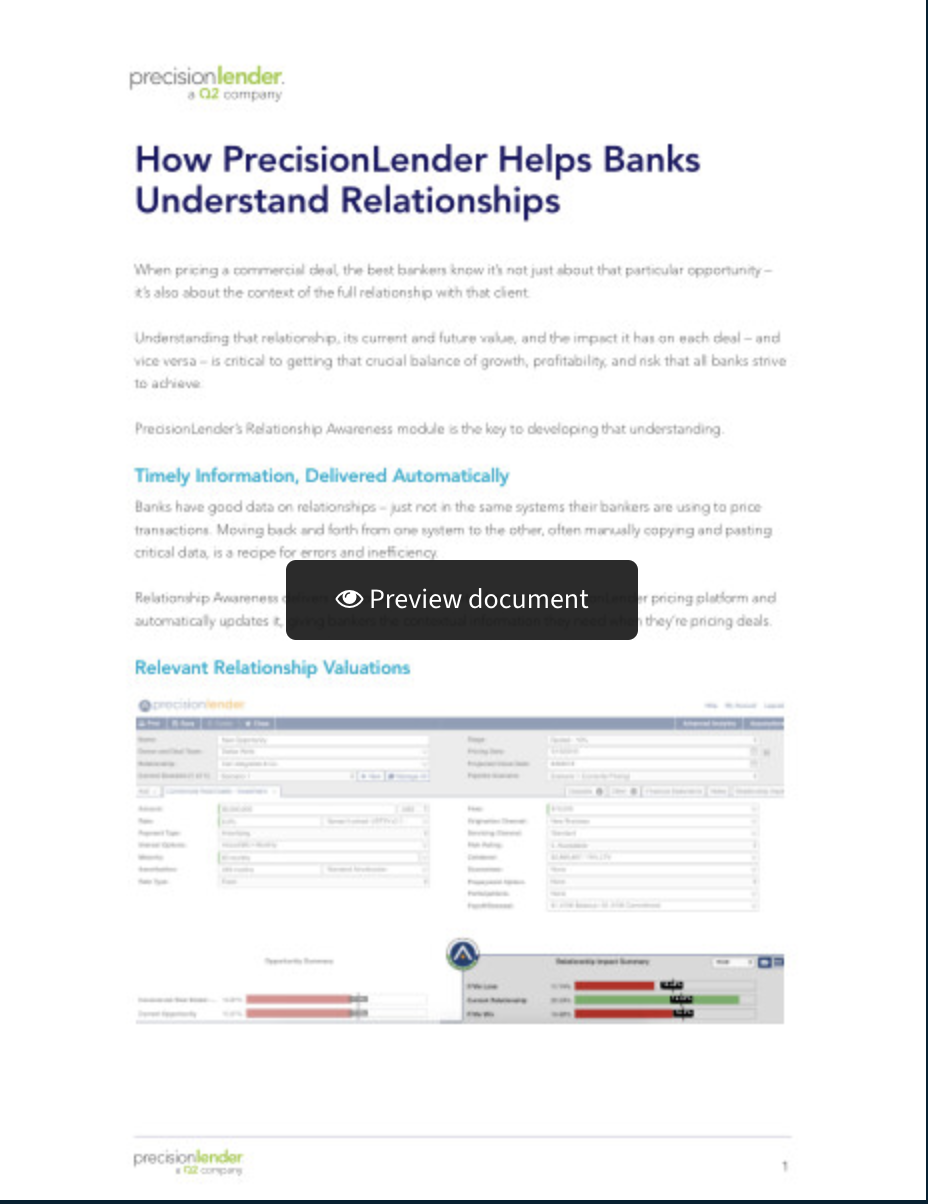 How PrecisionLender Helps Banks Understand Relationships